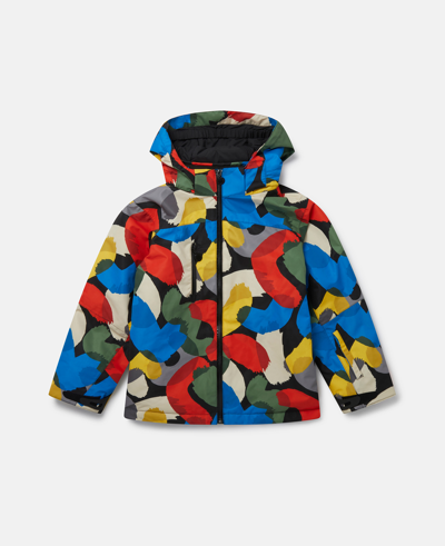 Stella Mccartney Kids' Colour Pop Smudge Print Hooded Jacket In Multicolour
