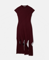 Stella Mccartney Short-sleeve Lurex Knit Asymmetric Dress In Burgundy