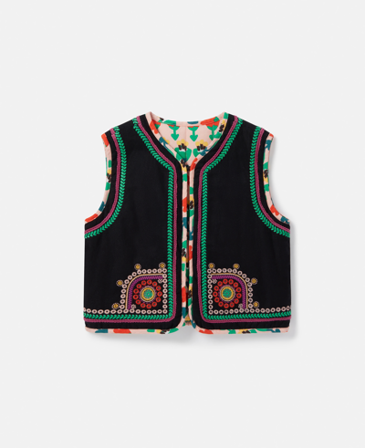 Stella Mccartney Kids' Reversible Organic Cotton Vest In Multicolor