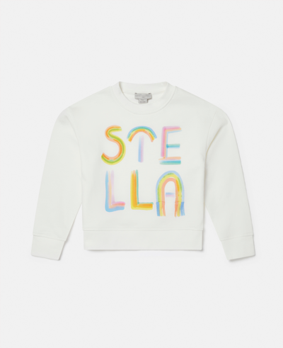 Stella Mccartney Kids' Stella Rainbow Sweatshirt In Cream