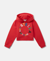 Stella Mccartney Kids' Circular Logo Cropped Hoodie In Red