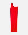 Stella Mccartney One-shoulder Scarf Maxi Dress In Lipstick Red