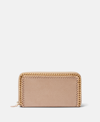 Stella Mccartney Falabella Zip Continental Wallet In Clotted Cream