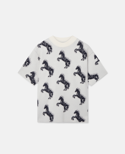 Stella Mccartney Horse-intarsia Knitted T-shirt In White