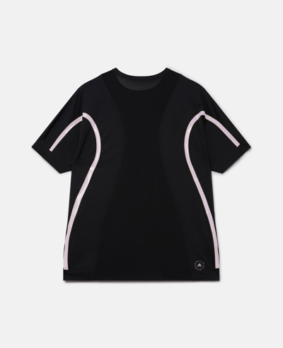 Stella Mccartney Truepace Loose Fit Running T-shirt In Black/purple Glow