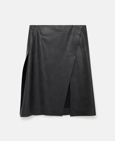 Stella Mccartney Alter Mat Split Front A-line Skirt In Black