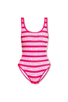 Balmain Allover Logo Printed One Piece Swimsuit In New