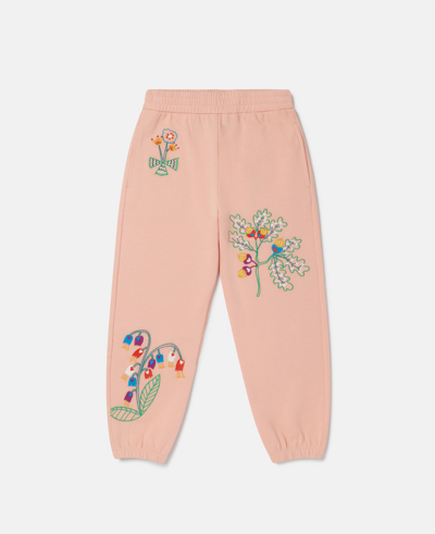 Stella Mccartney Kids' Acorn Embroidery Joggers In Black