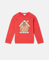 Stella Mccartney Kids' Gingerbread House Motif Sweatshirt In Red