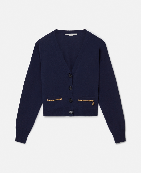 Stella McCartney Iconic logo-appliqué virgin-wool cardigan - Brown