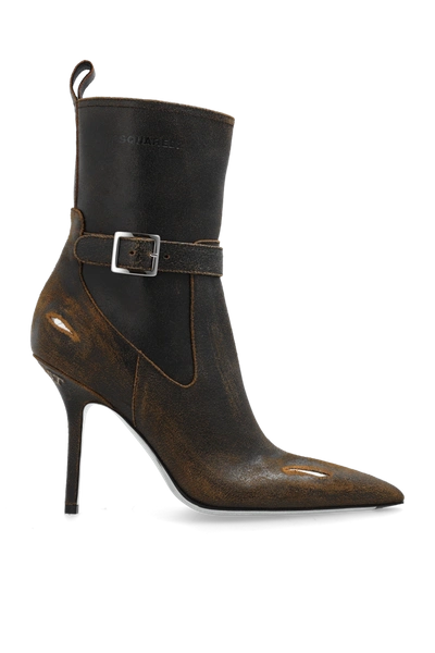 Dsquared2 Ankle Boots In Used And Distressed Split Leather In New