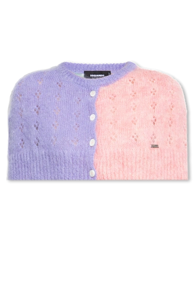 Dsquared2 Pointelle-knit Brushed Wool Top In New