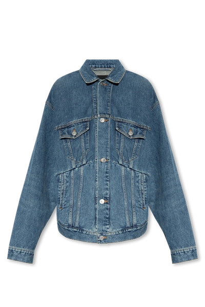 Balenciaga Asymmetric Denim Jacket In New