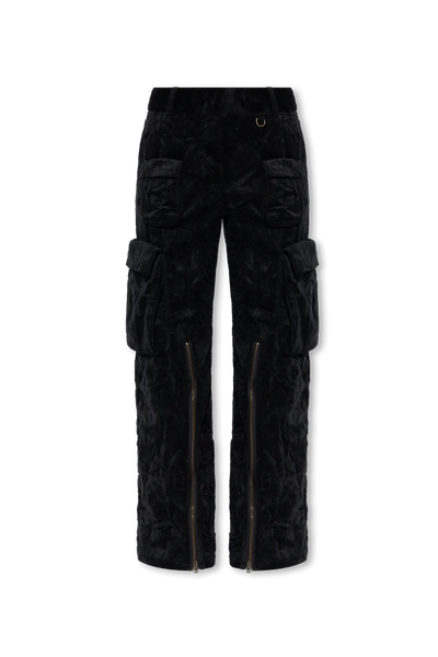 Acne Studios Mid-rise Crinkled Velvet Trousers In New