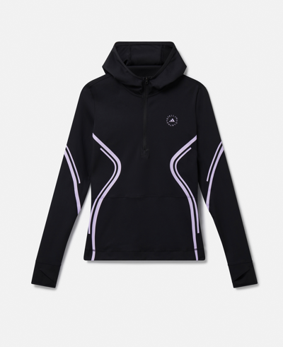 Stella Mccartney Truepace Half Zip Hooded Jacket In Black/purple Glow