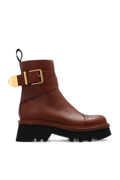 Chloé Owena Ankle Boot Brown Size 6.5 100% Bovine Leather