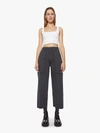 Mother The Quartet Breaker Flood Crop Pants In Black