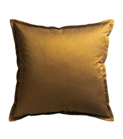 De Le Cuona Linen-blend Old Hollywood Cushion (50cm X 50cm) In Gold