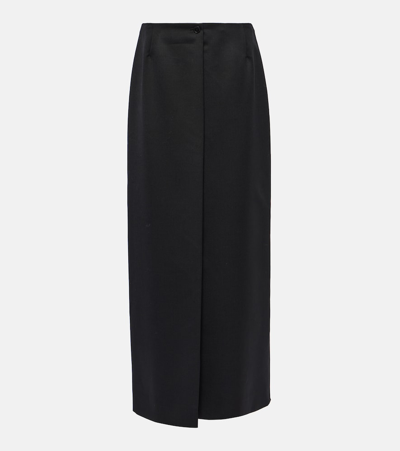 Givenchy Wool And Mohair Maxi Skirt In Black
