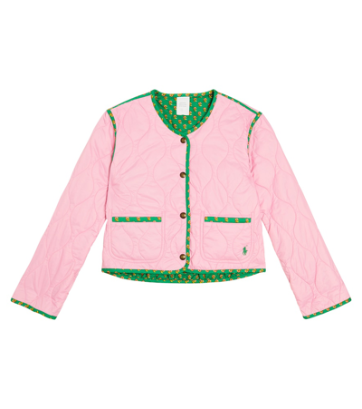 Polo Ralph Lauren Kids' Reversible Quilted Cotton Jacket In Multicoloured