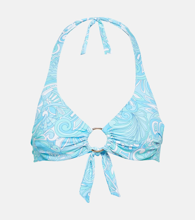 Melissa Odabash Brussels Printed Bikini Top In Blue