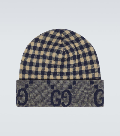 Gucci Gg Reversible Wool Beanie In Multicoloured