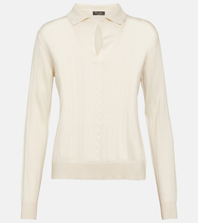 Loro Piana Cashmere Polo Sweater In Beige