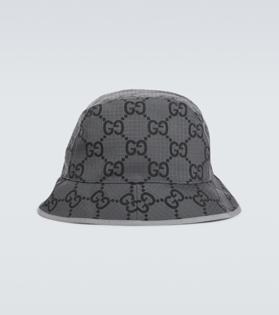 Gucci Gg Technical Bucket Hat In Grey