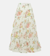 Zimmermann Pleated Floral-print Georgette Midi Skirt In Multicoloured