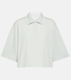 Bottega Veneta Cropped Short-sleeved Polo T-shirt In Blue