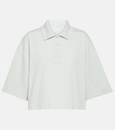 Bottega Veneta Oversized Crop Polo Shirt In Cyan