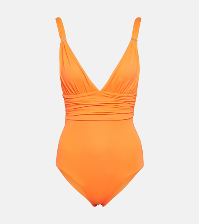 Melissa Odabash Panarea Badeanzug Mit Raffungen In Orange