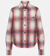 Bottega Veneta Check Print Leather Western Shirt In Multicoloured