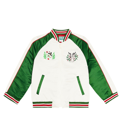 Kenzo Kids' Logo-embroidered Bomber Jacket In Multicoloured