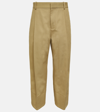 Bottega Veneta Cotton Twill Straight Pants In Beige