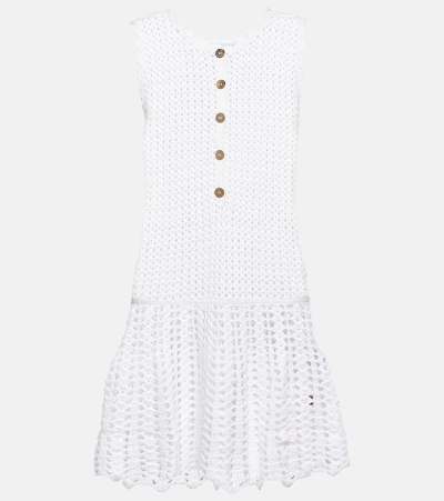 Melissa Odabash Womens White Rosie Semi-sheer Cotton-knit Mini Dress