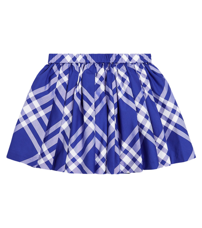 BURBERRY CHECKED PLEATED COTTON SKIRT
