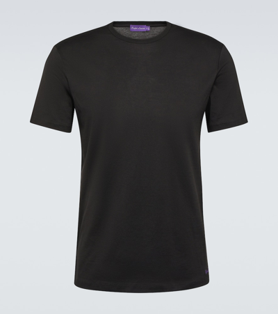 Ralph Lauren Purple Label Cotton Jersey T-shirt In Black