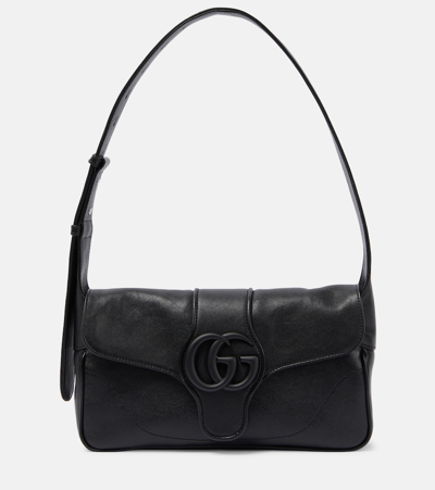 Gucci Aphrodite Small Leather Shoulder Bag In Black