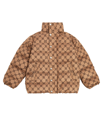 Gucci Kids' Puffer Jacket In Brown