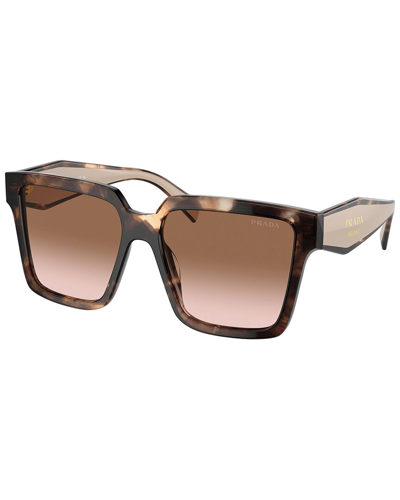 Prada Women's Low Bridge Fit Sunglasses, Pr 24zsf In Brown