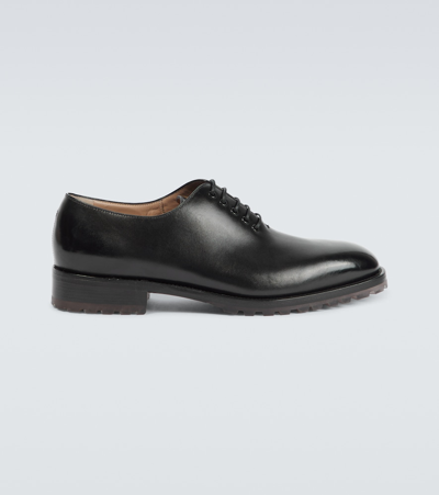 Manolo Blahnik Newley Leather Oxford Shoes In Black