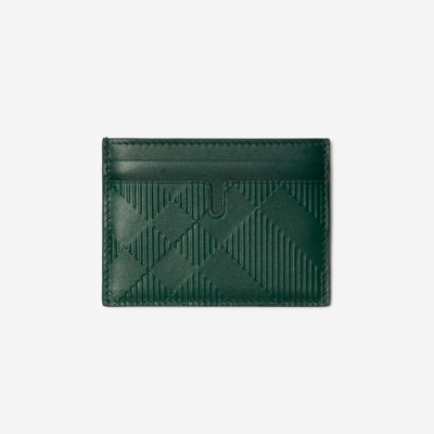 Burberry Check Leather Card Case In Vine