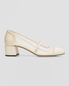 Jimmy Choo 45mm Elisa Mesh Mary Jane Pumps In Latte