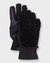 Ugg Men's Fluff Faux Fur Gloves In Black
