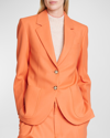 VICTORIA BECKHAM WOOL BLAZER JACKET WITH PATCH POCKETS