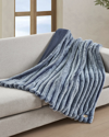Ugg Channel Quilt Faux Fur Throw Blanket In Blue