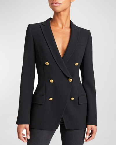 Santorelli Women's Wool Crepe Double-breasted Jacket In Black