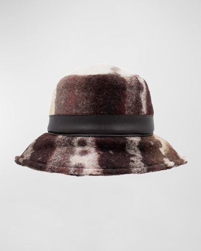 Surell Accessories Italian Wool Bucket Hat In Autumn Marbled