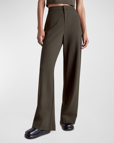 Splendid X Kate Young Wool-blend Straight-leg Pants In Spruce